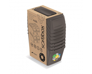 Odpadkový kôš (4 ks) na triedený odpad ISWB20S4 20 l - antracit Odpadkový kôš na triedený odpad (4 ks) ISWB20S4 20 l - antracit