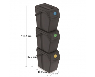 Odpadkový kôš na triedený odpad (3 ks) ISWB25S3 25 l - antracit