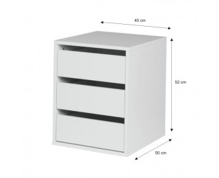 Kontajner do šatníkovej skrine Italia - biela / biely vysoký lesk