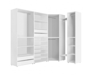 Otvorená šatníková skrinka James Typ 1 - biela