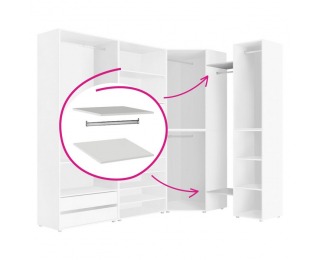 Vnútorné vybavenie skrine James Typ 7 - biela