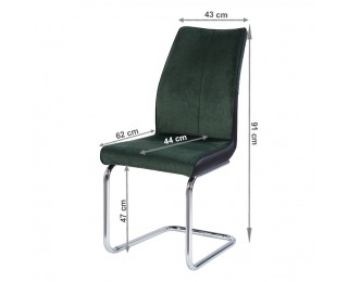 Jedálenská stolička Farula - smaragdová / čierna / chróm