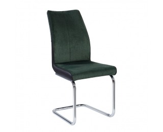 Jedálenská stolička Farula - smaragdová / čierna / chróm