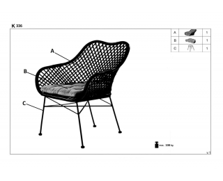 Jedálenská stolička K336 - prírodná / tmavohnedá / čierna