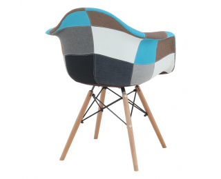Jedálenská stolička Kubis Typ 2 New - vzor patchwork / buk