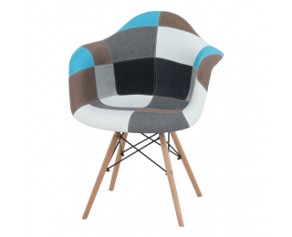 Jedálenská stolička Kubis Typ 2 New - vzor patchwork / buk