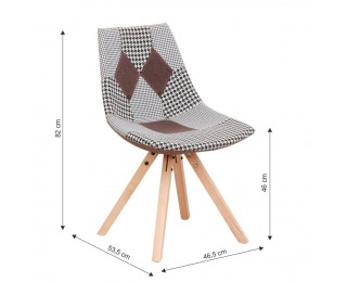Jedálenská stolička Pepito Typ 10 New - vzor patchwork / buk