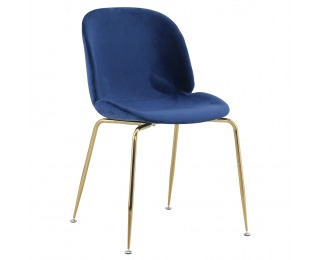 Jedálenská stolička Portia - modrá / zlatá