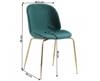 Jedálenská stolička Portia - zelená / zlatá