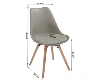 Jedálenská stolička Semer New - svetlosivá / buk