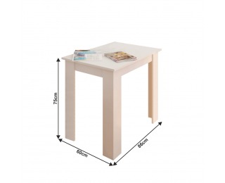 Jedálenský stôl Tarinio 86x60 cm - biela
