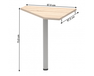 Rohová stolová spojka Johan 2 New 06 - dub sonoma / kov