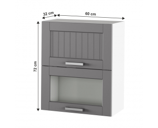 Horná kuchynská skrinka Julia Typ 8 - tmavosivá / biela