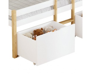 Detská posteľ s úložným priestorom Juna 90x200 cm - biela / dub