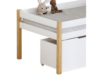 Detská posteľ s úložným priestorom Juna 90x200 cm - biela / dub