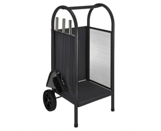 Stojan na drevo s krbovým náradím Kafer - čierna