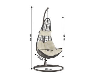 Závesné hojdacie kreslo Kalea 2 New - hnedá / krémová