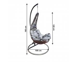 Závesné hojdacie kreslo Kalea 2 New - sivá / svetlosivá