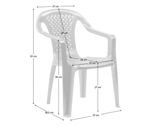 Detská záhradná stohovateľná stolička Kamla - biela