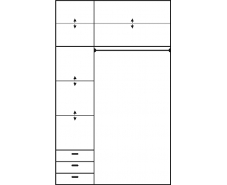 Šatníková skriňa s posuvnými dverami Kamma 6D - craft zlatý