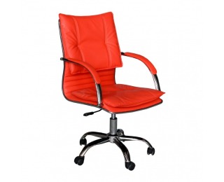 Kancelárske kreslo s podrúčkami Quirin New - červená / chróm