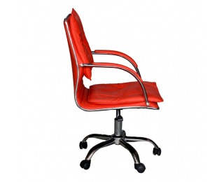 Kancelárske kreslo s podrúčkami Quirin New - červená / chróm