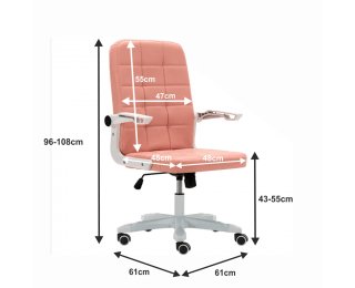 Kancelárske kreslo Zargo - ružová / biela