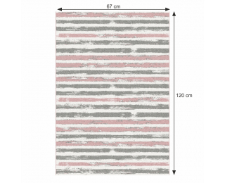 Koberec Karan 67x120 cm - ružová / sivá / biela