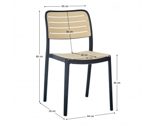 Stohovateľná stolička Kardos Typ 1 - čierna / béžová