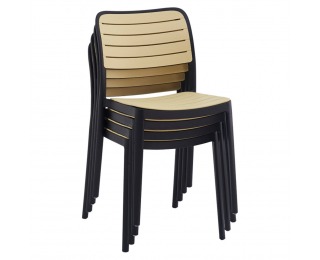 Stohovateľná stolička Kardos Typ 1 - čierna / béžová