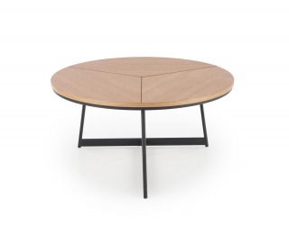 Okrúhly konferenčný stolík Karida - prírodná / čierna