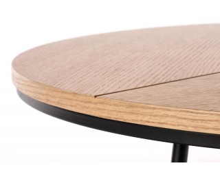Okrúhly konferenčný stolík Karida - prírodná / čierna