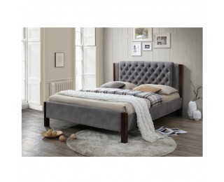 Čalúnená manželská posteľ s roštom Karola 160 160x200 cm - sivá