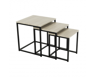 Konferenčný stolík (3 ks) Kastler New Typ 3 - dub sonoma / čierna