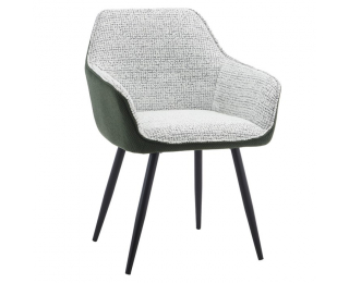 Dizajnové kreslo Katriel - zelená / svetlosivý melír / čierna