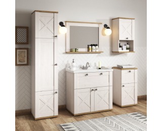 Kúpeľňová skrinka na stenu Keit SH - sosna Andersen / dub riviera