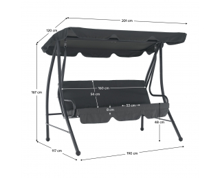 Záhradná hojdačka Kemi - sivá