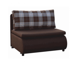 Rozkladacie kreslo s úložným priestorom Keny New - hnedá / vzor