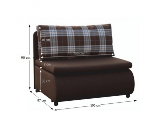 Rozkladacie kreslo s úložným priestorom Keny New - hnedá / vzor