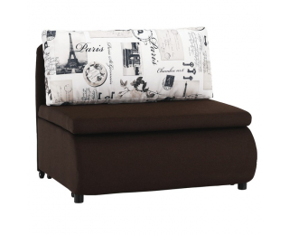 Rozkladacie kreslo s úložným priestorom Keny New - hnedá / vzor (Paris 03)