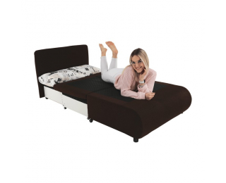 Rozkladacie kreslo s úložným priestorom Keny New - hnedá / vzor (Paris 03)