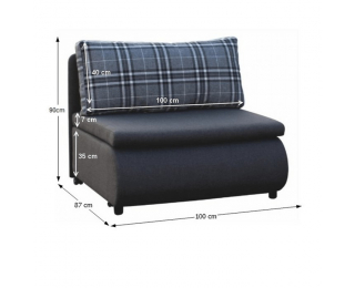 Rozkladacie kreslo s úložným priestorom Keny New - sivá / vzor