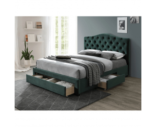 Manželská posteľ s roštom Kesada 160x200 cm - smaragdová (Velvet)