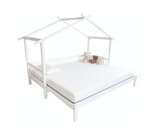 Montessori posteľ s prístelkou Kesio 90x200 cm - biela