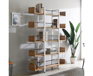 Regál Kilis Typ 2 - biela / čierna / akácia