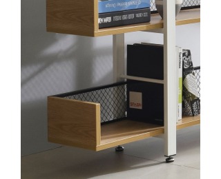 Regál Kilis Typ 2 - biela / čierna / akácia