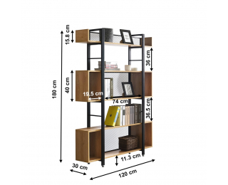 Regál Kilis Typ 3 - čierna / akácia