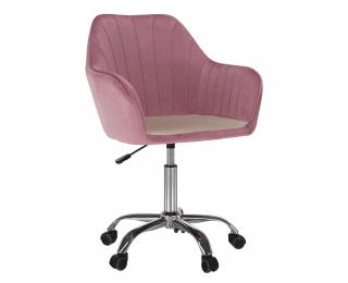Kancelárske kreslo Klian - ružová (Velvet) / chróm