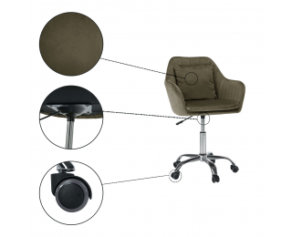 Kancelárske kreslo Klian - sivohnedá taupe (Velvet) / chróm