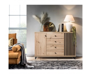 Kovové nožičky Koli 2 40,6x10 cm - čierna